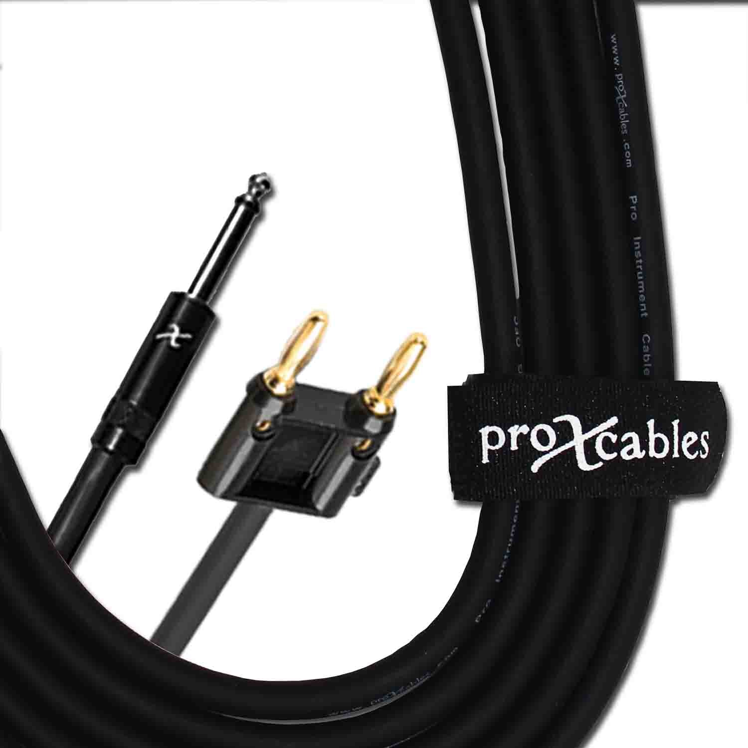 ProX XC-QB100, 12 AWG 1/4" TS-M to Banana High Performance Speaker Cable - 100 Feet - Hollywood DJ