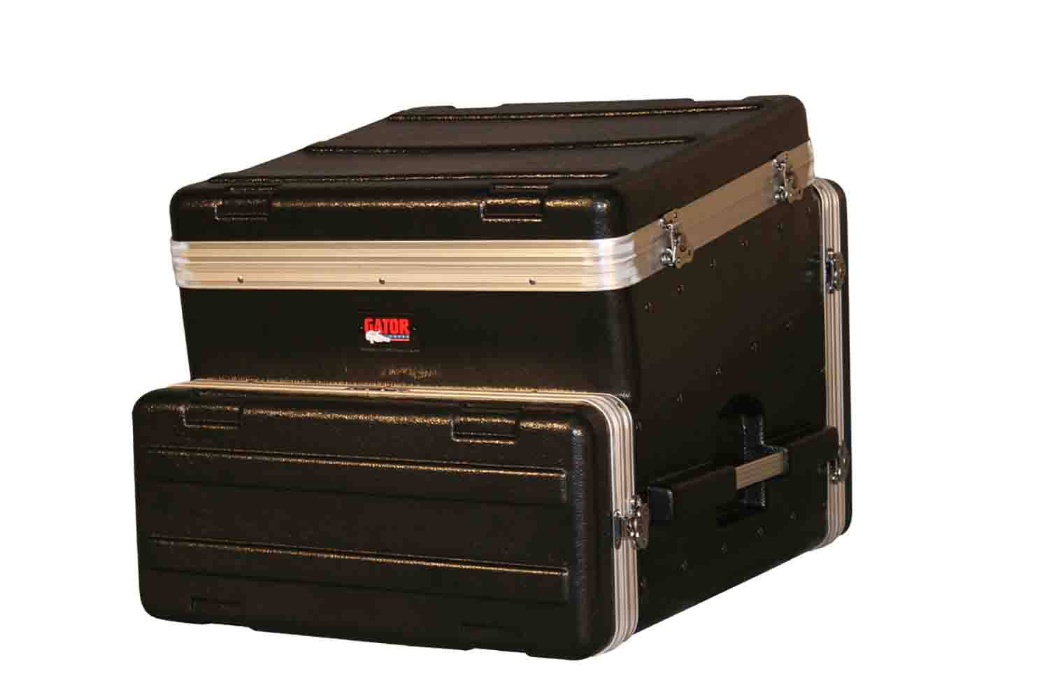 Gator Cases GRC-10X8, 10U Top and 8U Side ATA Molded PE Slant Top Console Rack - Hollywood DJ