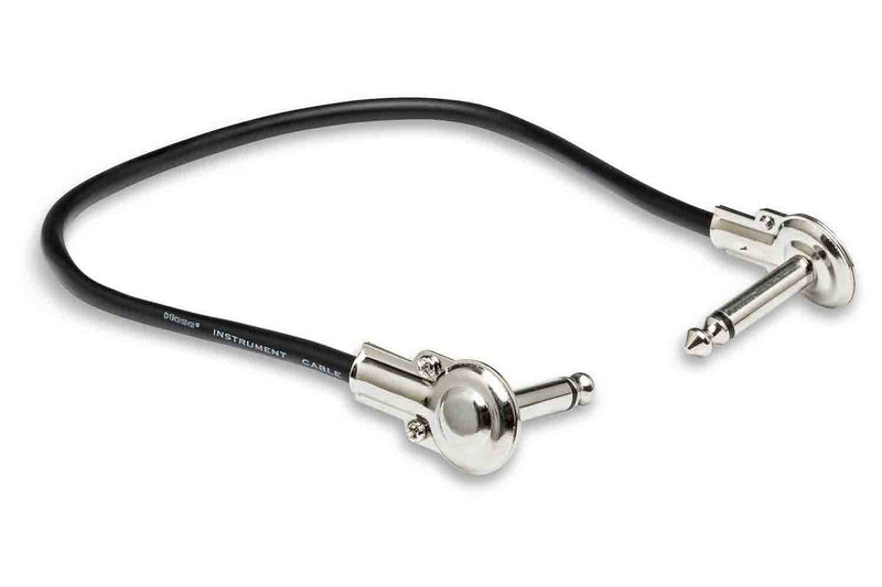 Hosa IRG-101 Guitar Patch Cable, Low-profile Right-angle to Same - 1 Feet - Hollywood DJ