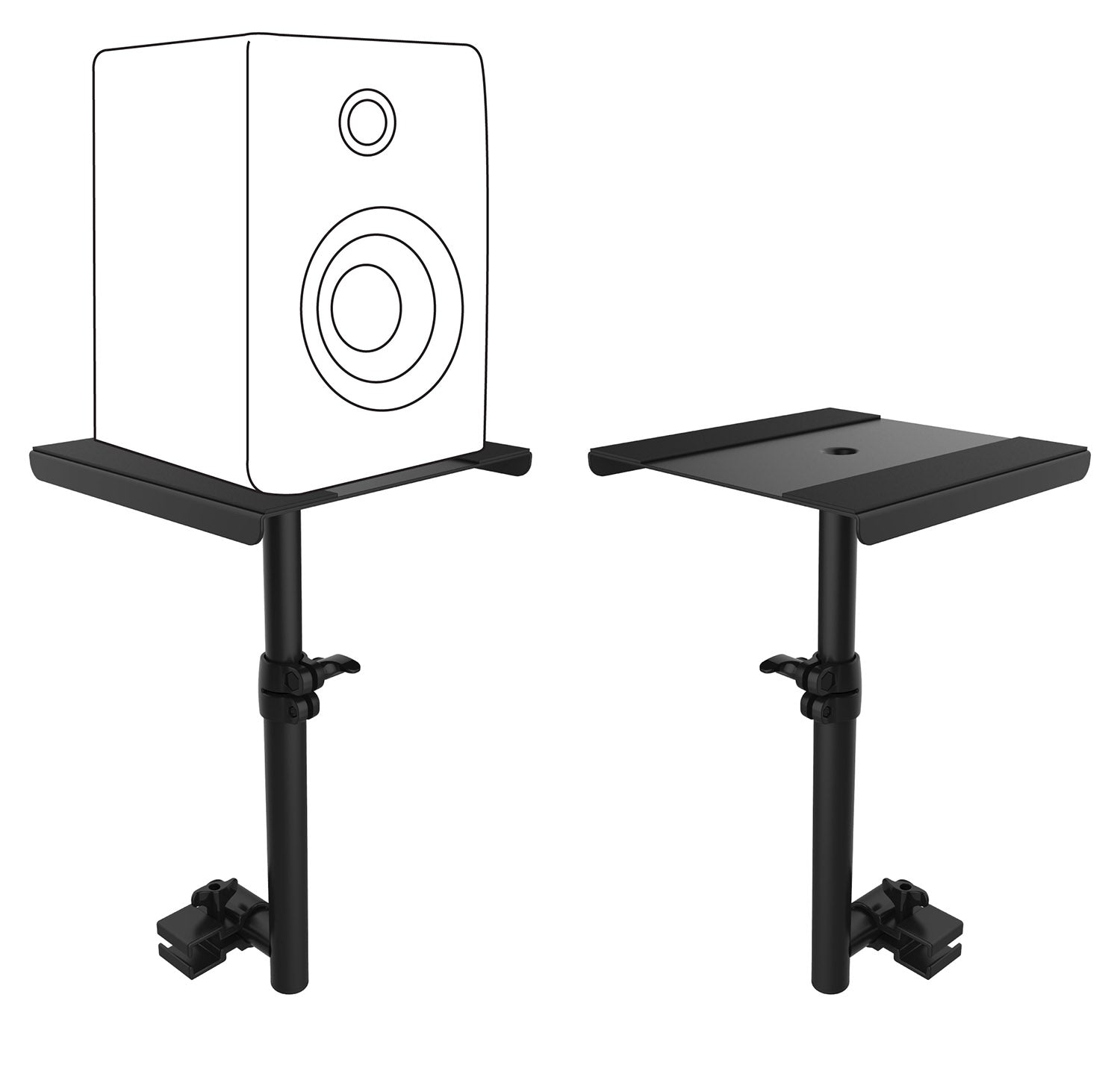 ProX XF-MSTAND Universal Studio Monitor Speaker Tray and Lighting Stand for DJ Facade - Hollywood DJ