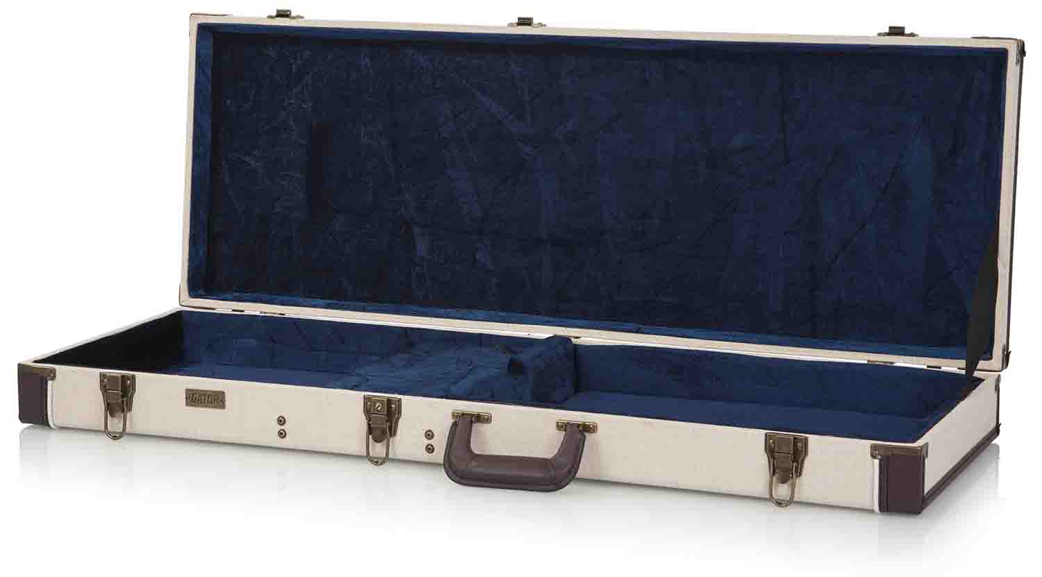 Gator Cases GW-JM ELEC Deluxe Wood Case for Standard Electric Guitars - Journeyman Burlap Exterior - Hollywood DJ