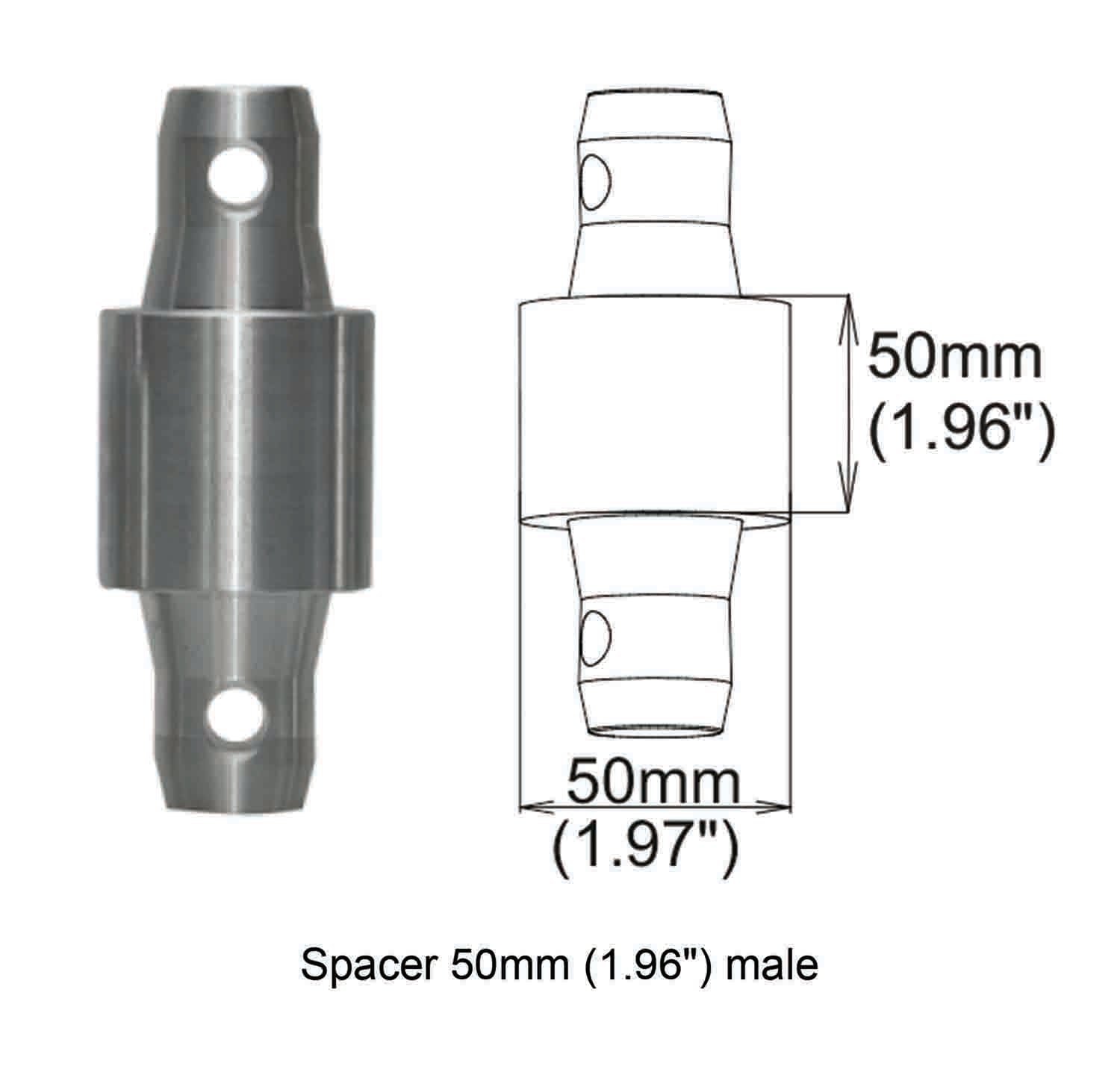 ProX XT-SPMM50 Spacer 50mm Male Coupler - Hollywood DJ