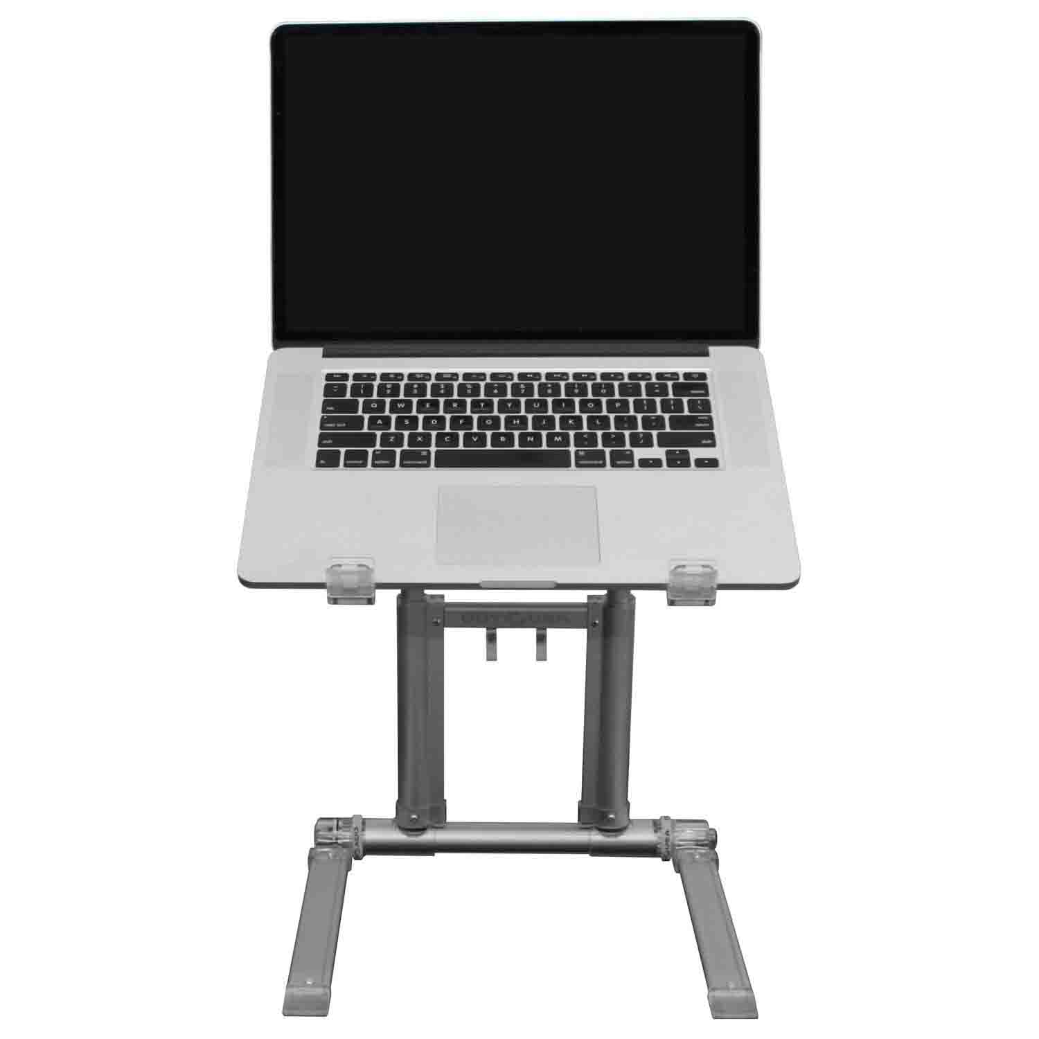 B-Stock: Odyssey LSTAND360MACSIL Laptop Stand for Tablet Laptop Folding DJ Stand Quick Setup - Silver - Hollywood DJ