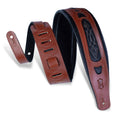 Levy's Leathers PM31-WAL 3″ Wide Walnut Veg-Tan Leather Guitar Strap - Walnut - Hollywood DJ