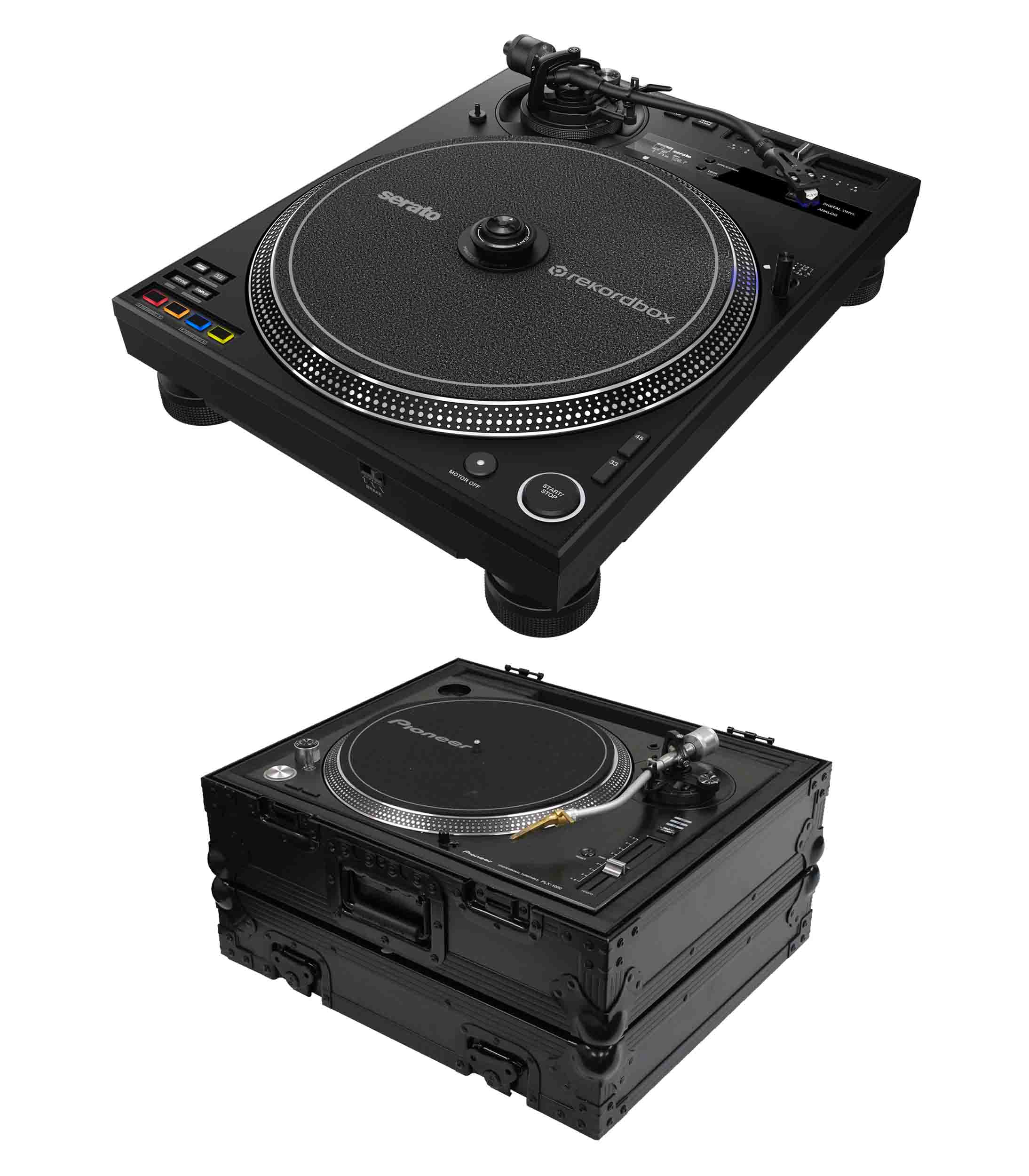 Pioneer DJ Package Hybrid Turntable with Black Flight Case - Hollywood DJ