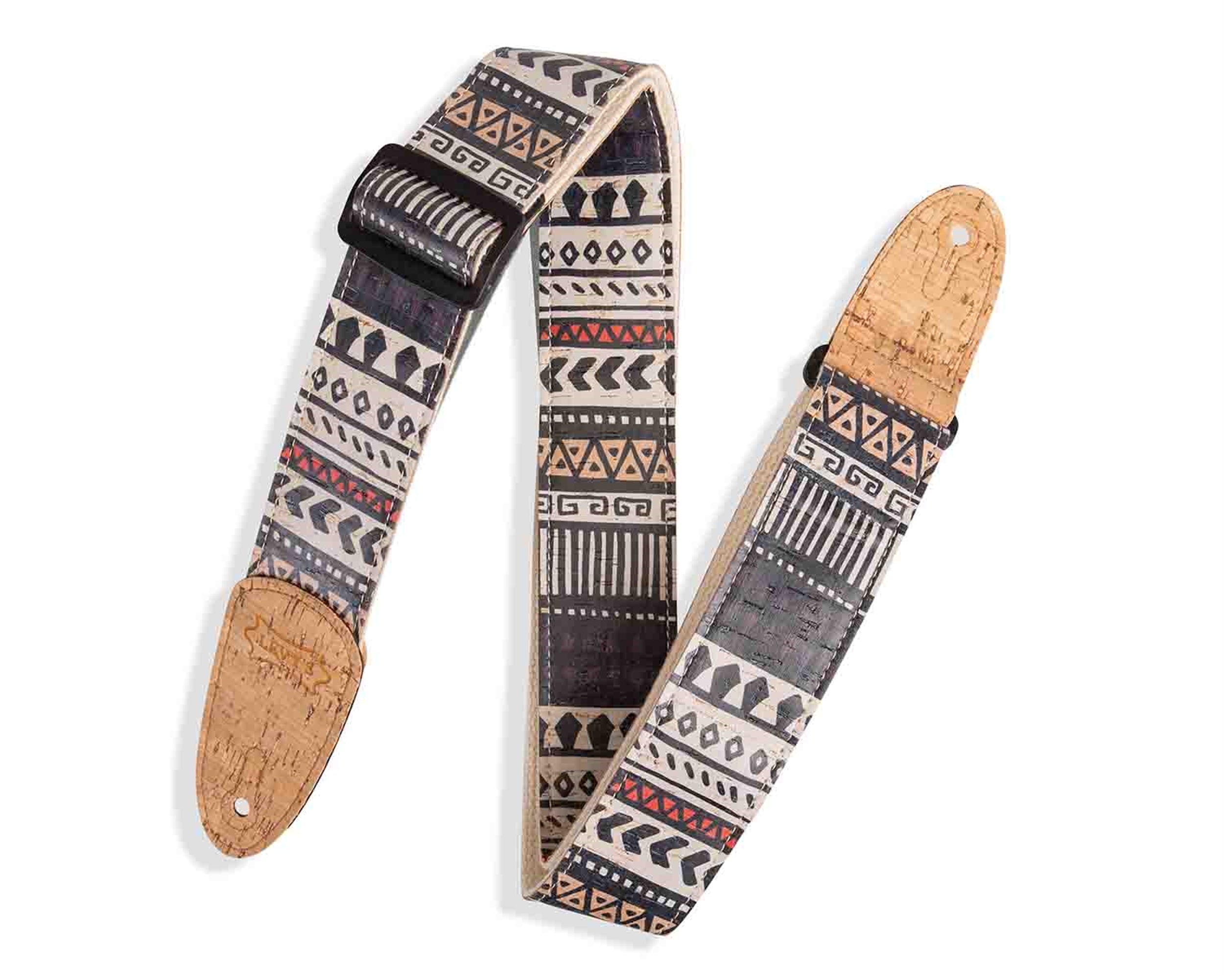 Levy's Leathers MX8-002 2-inch Cork Guitar Strap with Zanzibar Print - Hollywood DJ