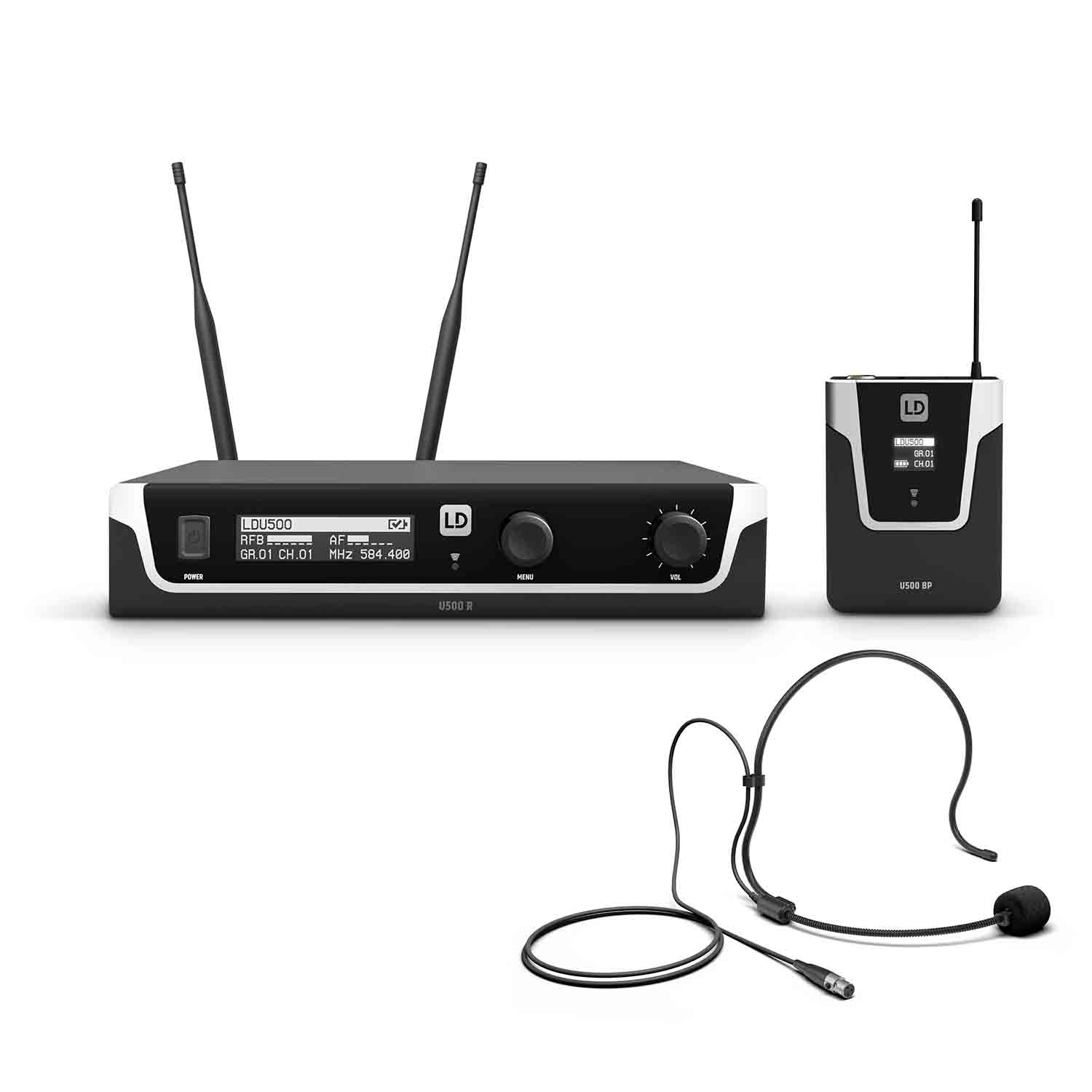 LD Systems U505 BPH Wireless Microphone System with Bodypack and Headset (584 – 608 MHz) - Hollywood DJ