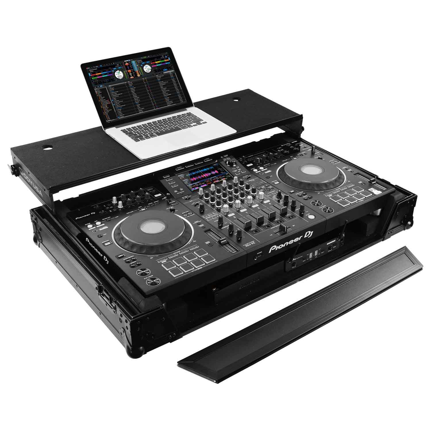 Odyssey FZGSXDJXZW1BL, Black Label Glide Style Case with Wheels and 1U Rack For Pioneer XDJ-XZ - Hollywood DJ