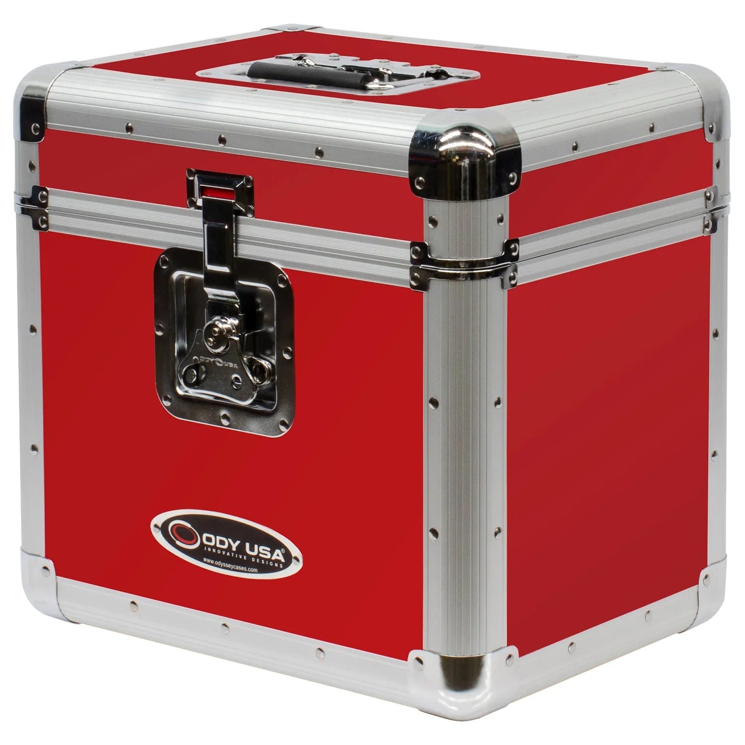Odyssey KLP2RED, KROM Series Red Stackable Record / Utility Case for 70 12″ Vinyl Records And LPs - Hollywood DJ