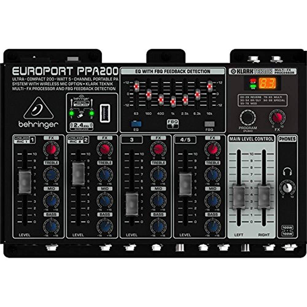 Behringer PPA200, 200W 5-Channel Powered Mixer - Hollywood DJ