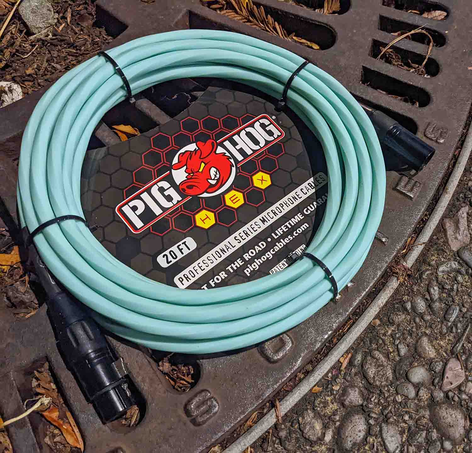 Pig Hog PHMH25SG, Hex Series Mic Cables (Seafoam Green, 25ft) - Hollywood DJ