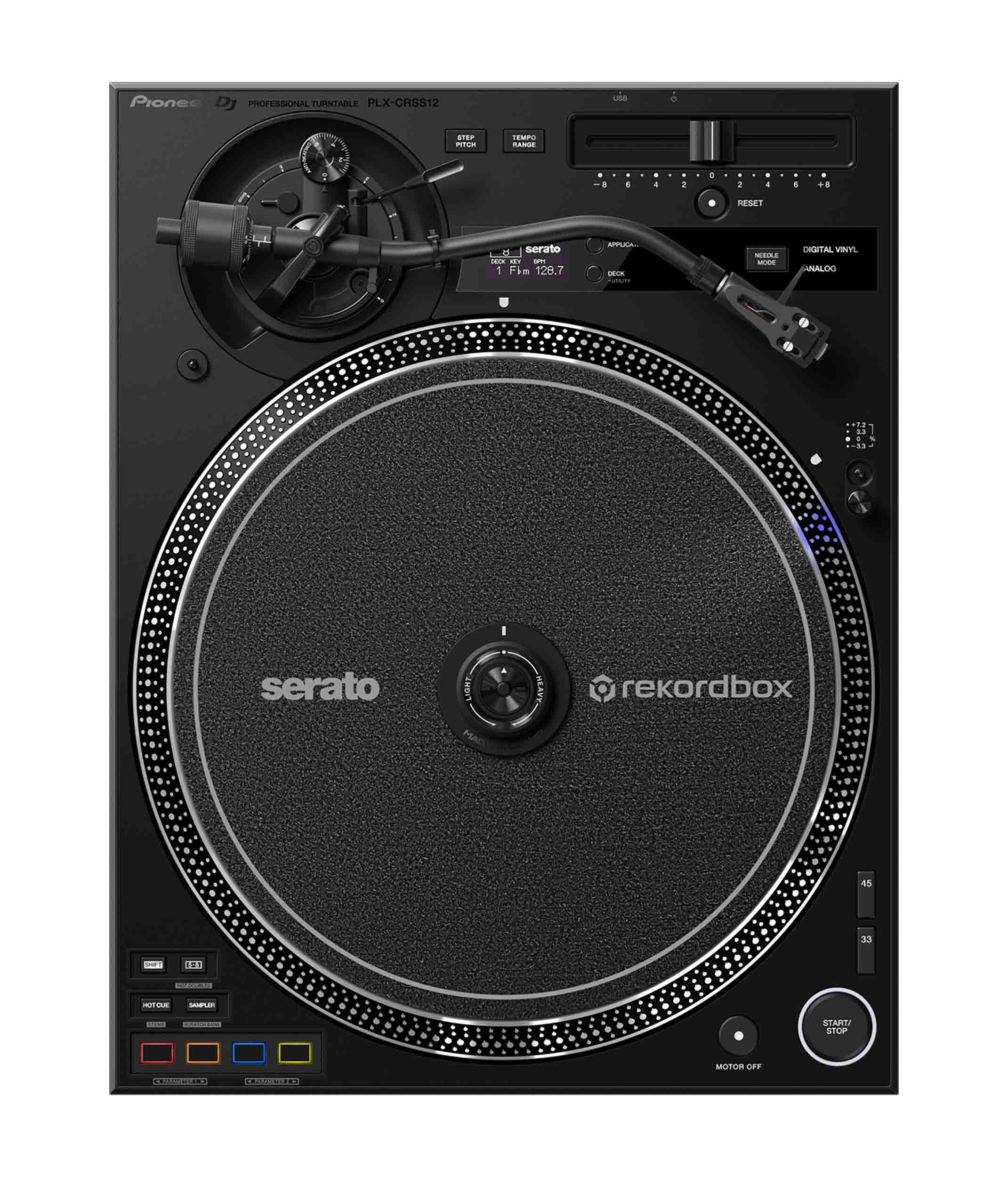 Pioneer DJ PLX-CRSS12 Hybrid Turntable Package with 2-Channel DJ Mixer S5 for Serato DJ Pro by Pioneer DJ