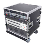 ProX T-10RSS, 10U Space Rack Mount Flight Case 19 Inch Depth with Casters - Hollywood DJ