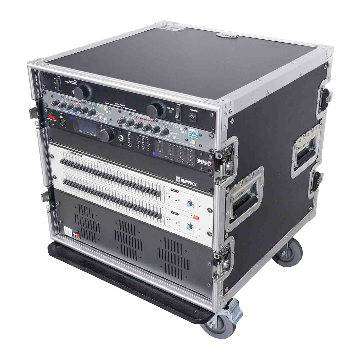 ProX T-10RSS, 10U Space Rack Mount Flight Case 19 Inch Depth with Casters - Hollywood DJ