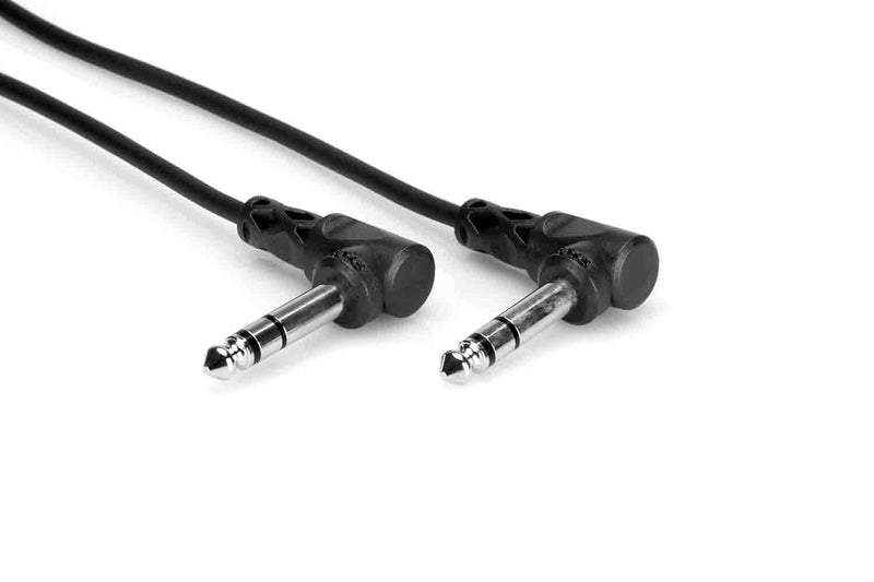 Hosa CSS-103RR Balanced Interconnect, Right-angle 1/4 in TRS to Same - 3 Feet Hosa