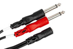 Hosa YMP-434 Stereo Breakout Cable 3.5 mm TRSF to Dual 1/4 in TS - Hollywood DJ