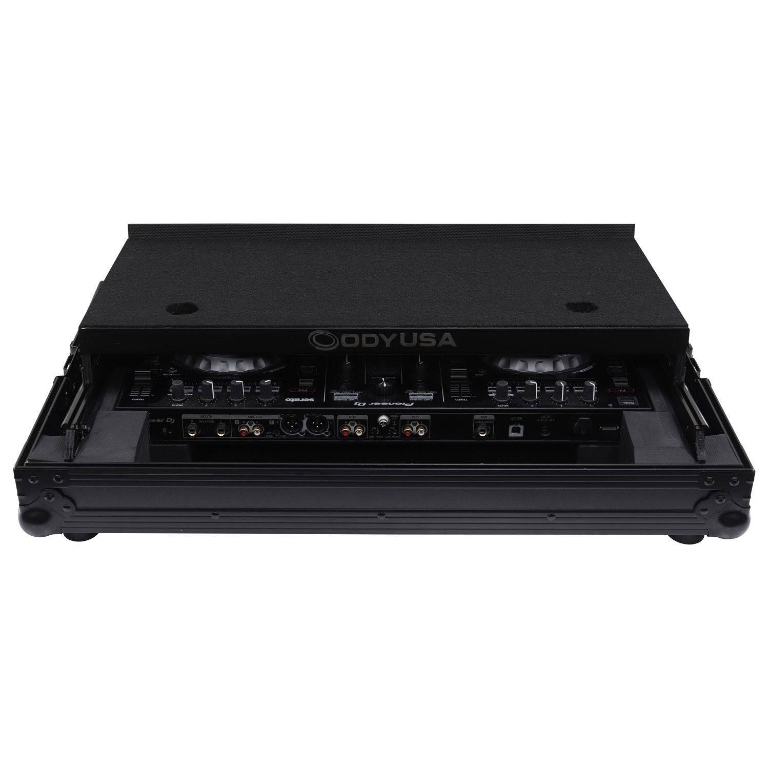 Odyssey FZGSADDJSR2BL Pioneer DDJ-SR / DDJ-SR2 Flight Case with Angle Glide Platform - Black - Hollywood DJ