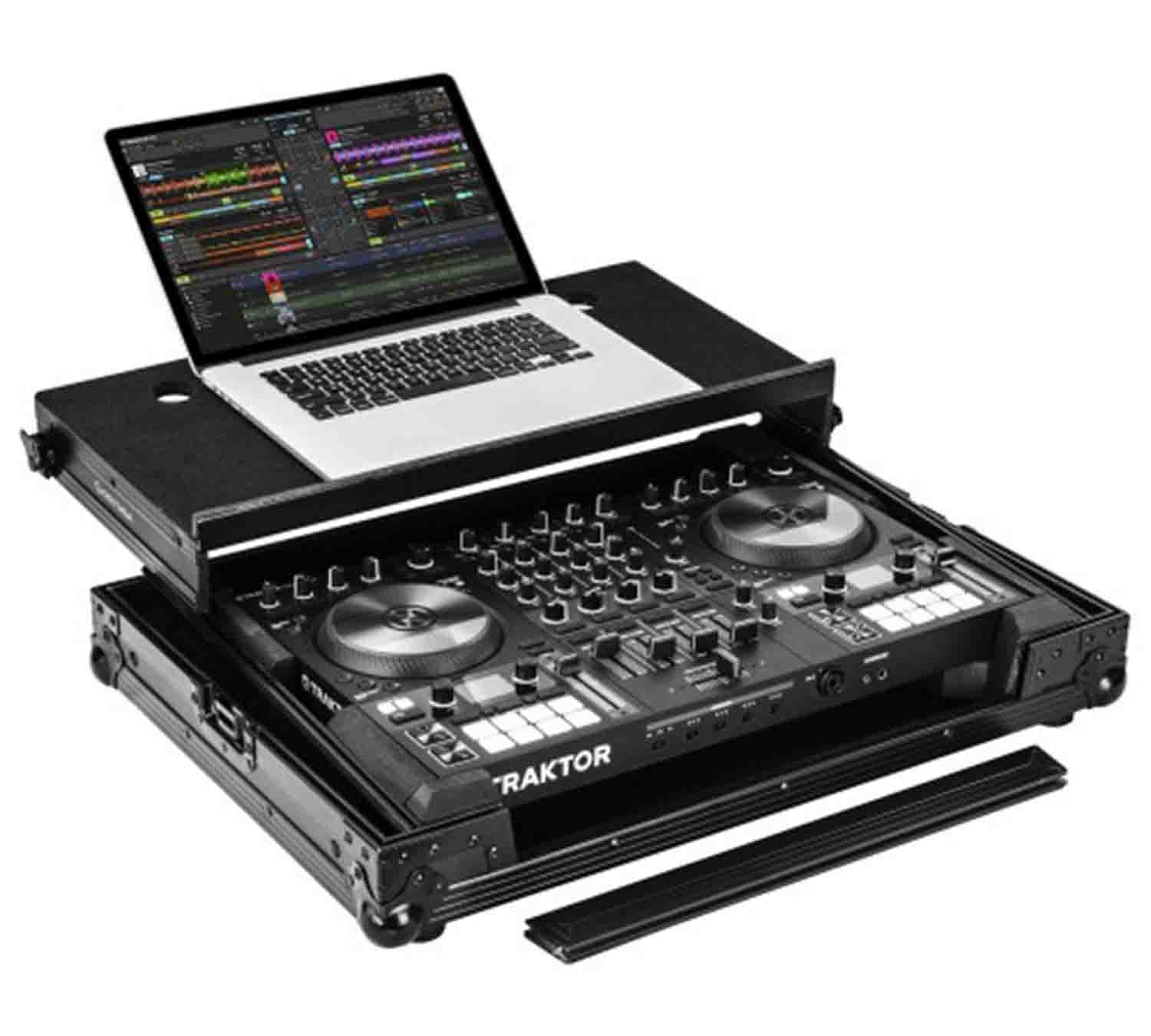 Open Box: Odyssey FZGSTKS4MK3BL DJ Flight Case for Black Native Instruments Traktor Kontrol S4 MK3 with Glide Platform - Hollywood DJ