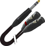Prox XC-SYXF05 High Performance Y Cable 1/4" TRS-M Stereo to Dual XLR-F - 5 Feet - Hollywood DJ