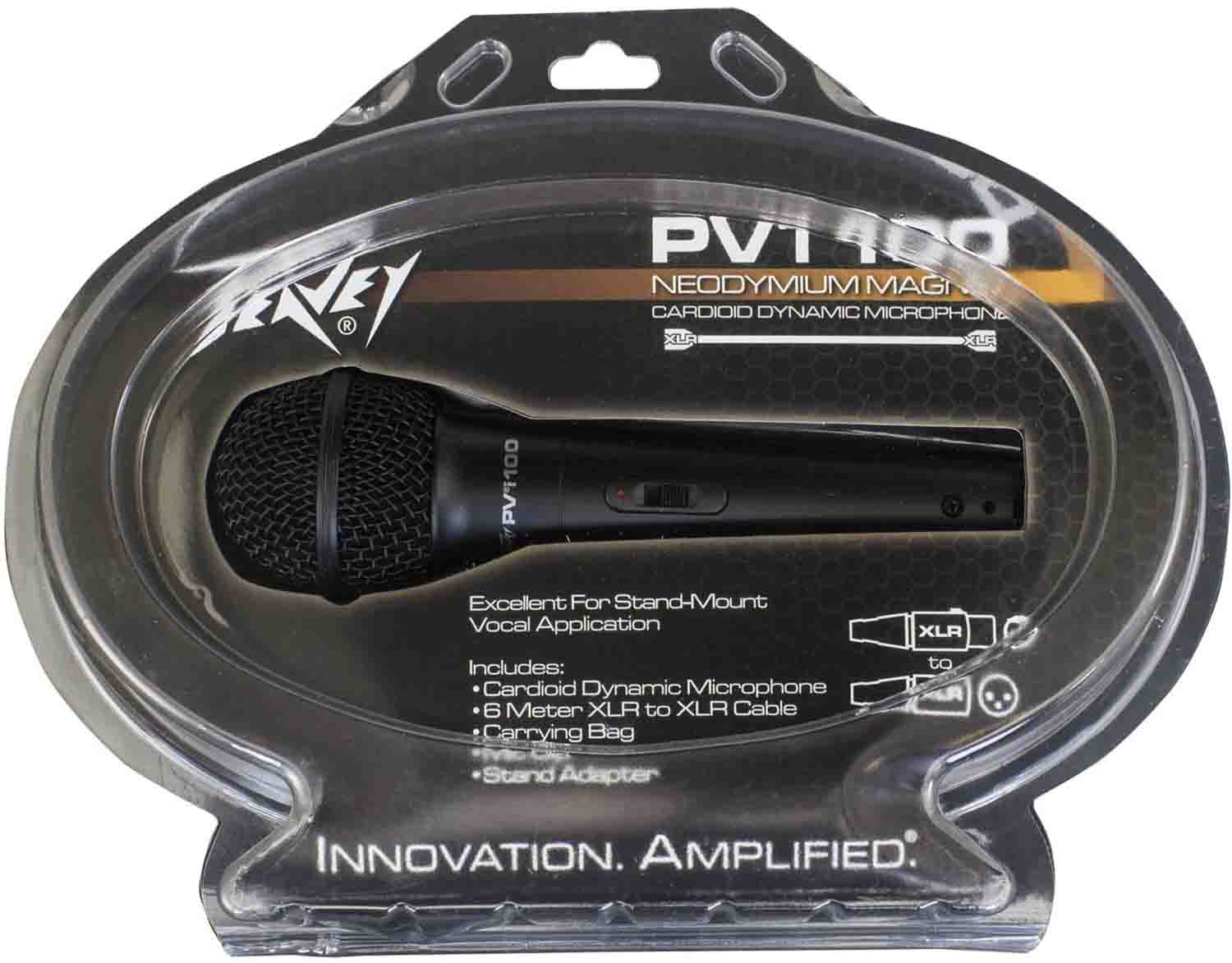 Peavey PVI 100 XLR Dynamic Cardioid Microphone with XLR Cable - Hollywood DJ