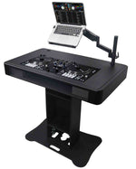 ProX XZF-DJCTBLCASE Control Tower DJ Stand with Laptop Arm, Travel Hard Cases - Black Finish - Hollywood DJ