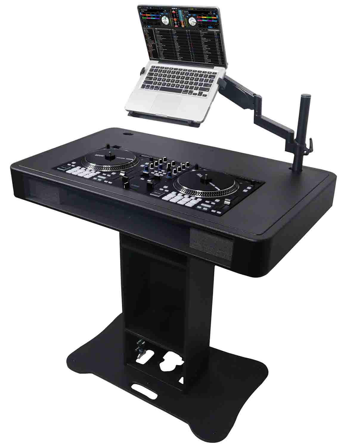 ProX XZF-DJCTBLCASE Control Tower DJ Stand with Laptop Arm, Travel Hard Cases - Black Finish - Hollywood DJ