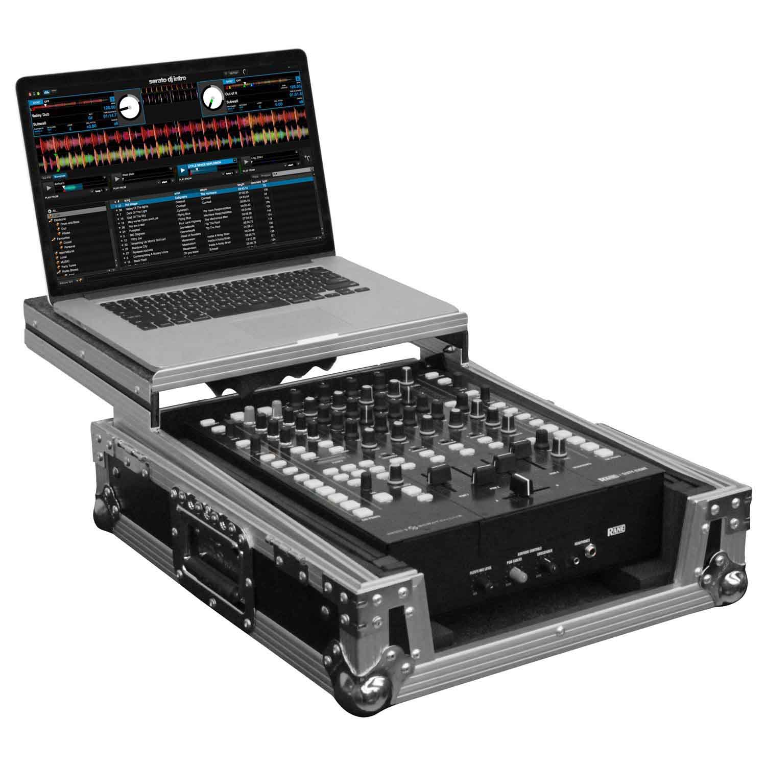 Odyssey FZGS12MX1 Universal Low Profile 12″ Format DJ Mixer Flight Case with Glide Platform - Hollywood DJ