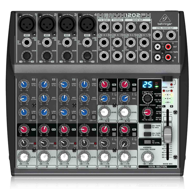 B-Stock: Behringer Xenyx 1202 FX, Premium 12-Input 2-Bus Mixer with XENYX  Mic Preamps