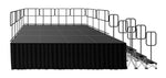 IntelliStage ISTAGE1216GR16, 19-Sq Ft, 16-Inch High Deluxe Stage Kit With Guard Rails On 3 Sides - Hollywood DJ