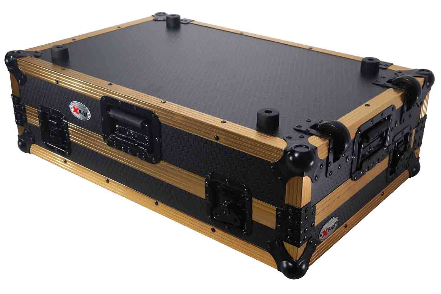 ProX XS-RANEONE WLT FGLD, ATA Flight Style Road Case for RANE ONE DJ Controller with Laptop Shelf in Limited Edition Gold - Hollywood DJ