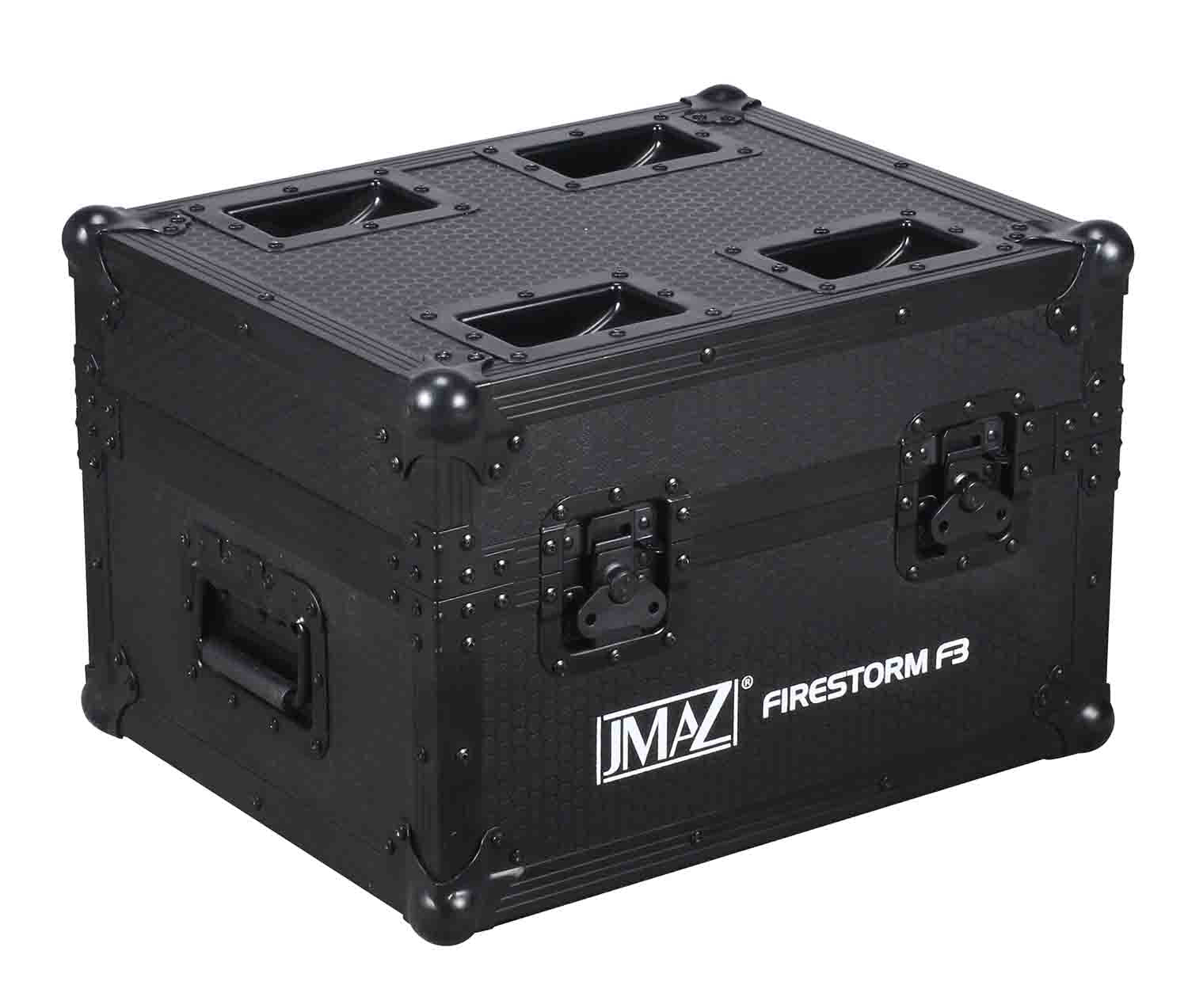 JMAZ JZ4009 2 Firestorm F3 Units in Black Finish, 2 Packs of Granule, and 2 Unit Road Case - Hollywood DJ