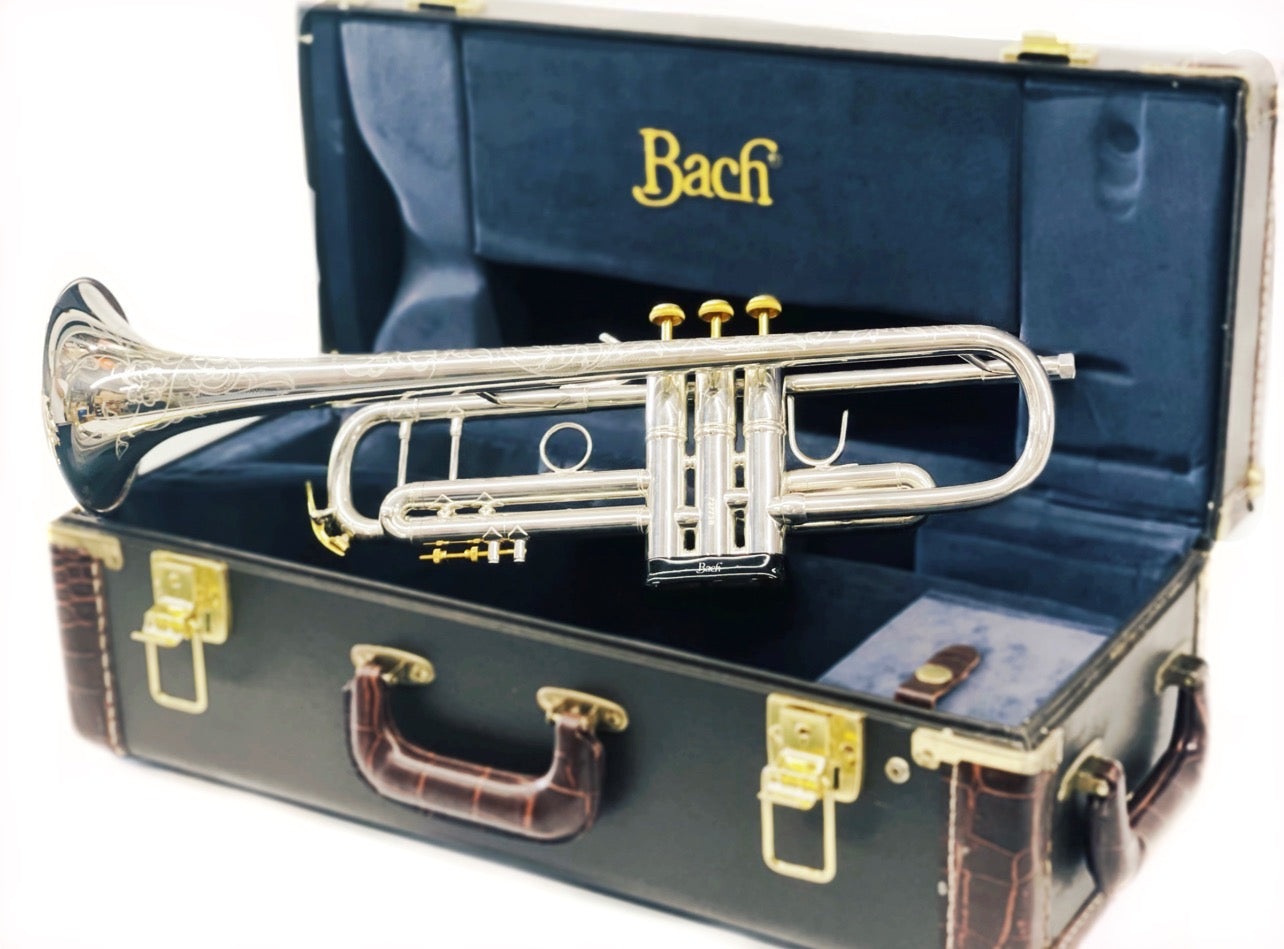 Bach 180S37A Stradivarius Bb Trumpet with Anniversary Engraving - Silver Plated/Gold Trim - Hollywood DJ