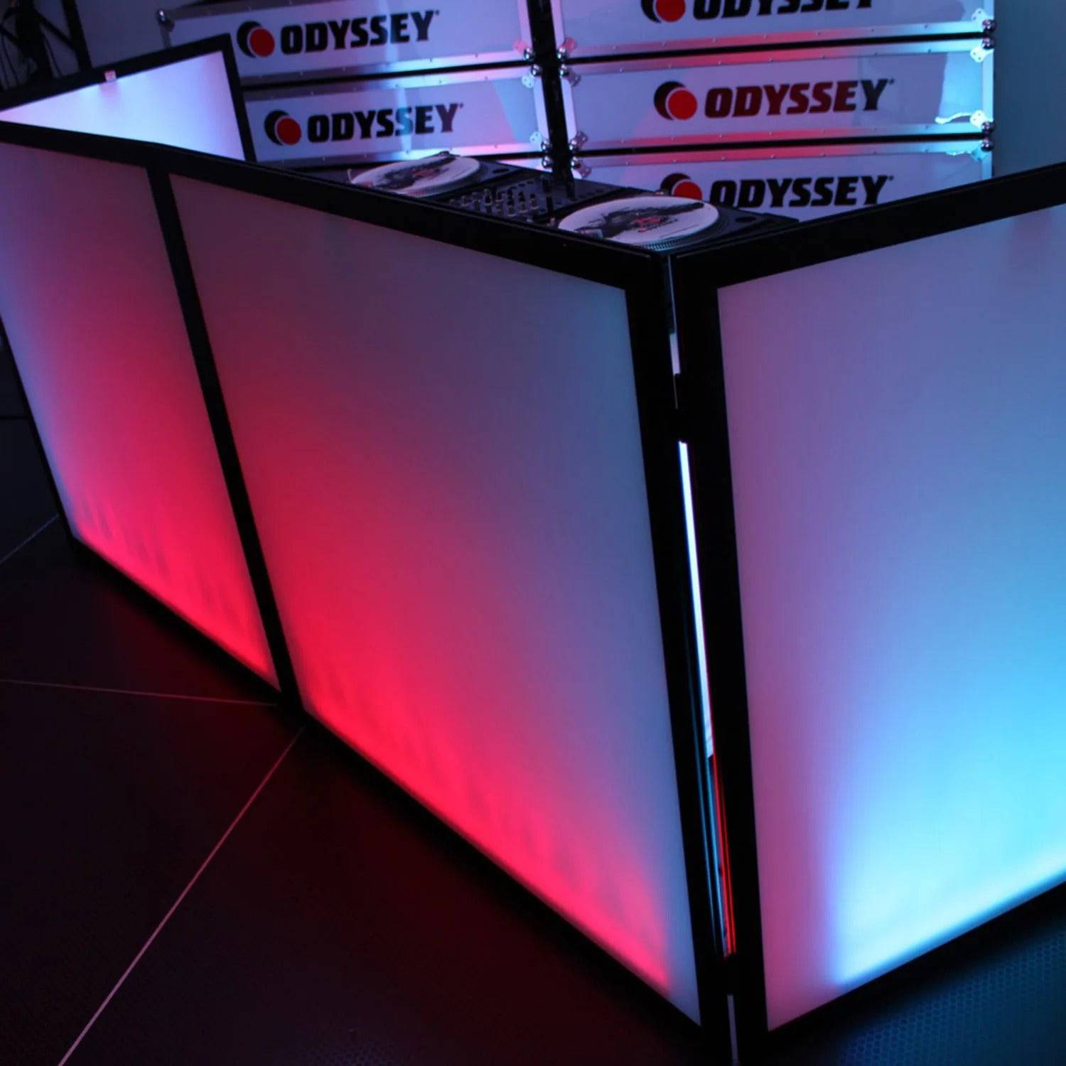 Odyssey SWF9646B, 96 X 46 Inches White Pro DJ Facade With Black Frame - Hollywood DJ