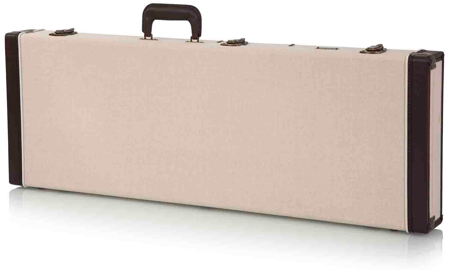 Gator Cases GW-JM ELEC Deluxe Wood Case for Standard Electric Guitars - Journeyman Burlap Exterior - Hollywood DJ