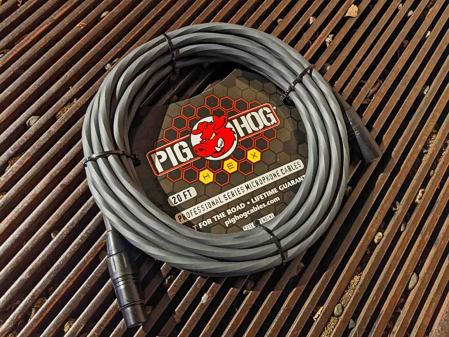 Pig Hog PHMH25GR, Hex Series Mic Cables (Grey, 25ft) - Hollywood DJ