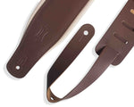 Levy's Leathers  M26PD-BRN_CRM 3″ Top Grain Leather Guitar Strap with Foam Padding Wrapped - Brown - Hollywood DJ