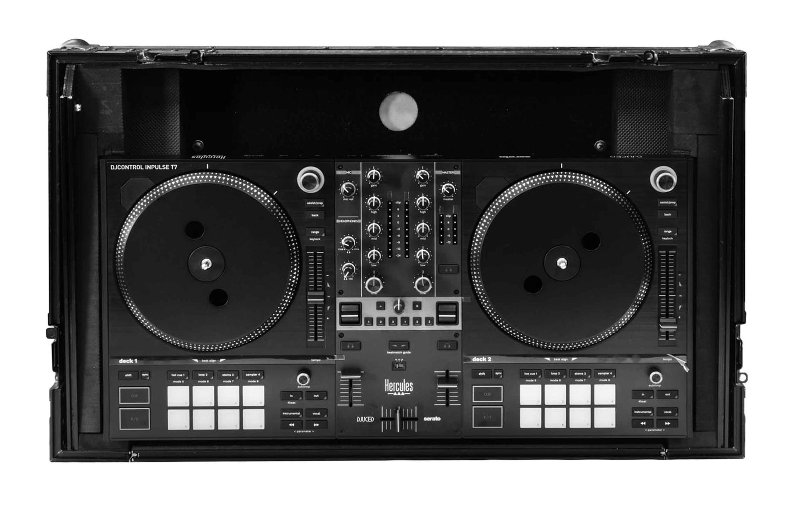Odyssey 810363, Industrial Board Glide Style 1U Case for Hercules DJ Control Inpulse T7 - Hollywood DJ