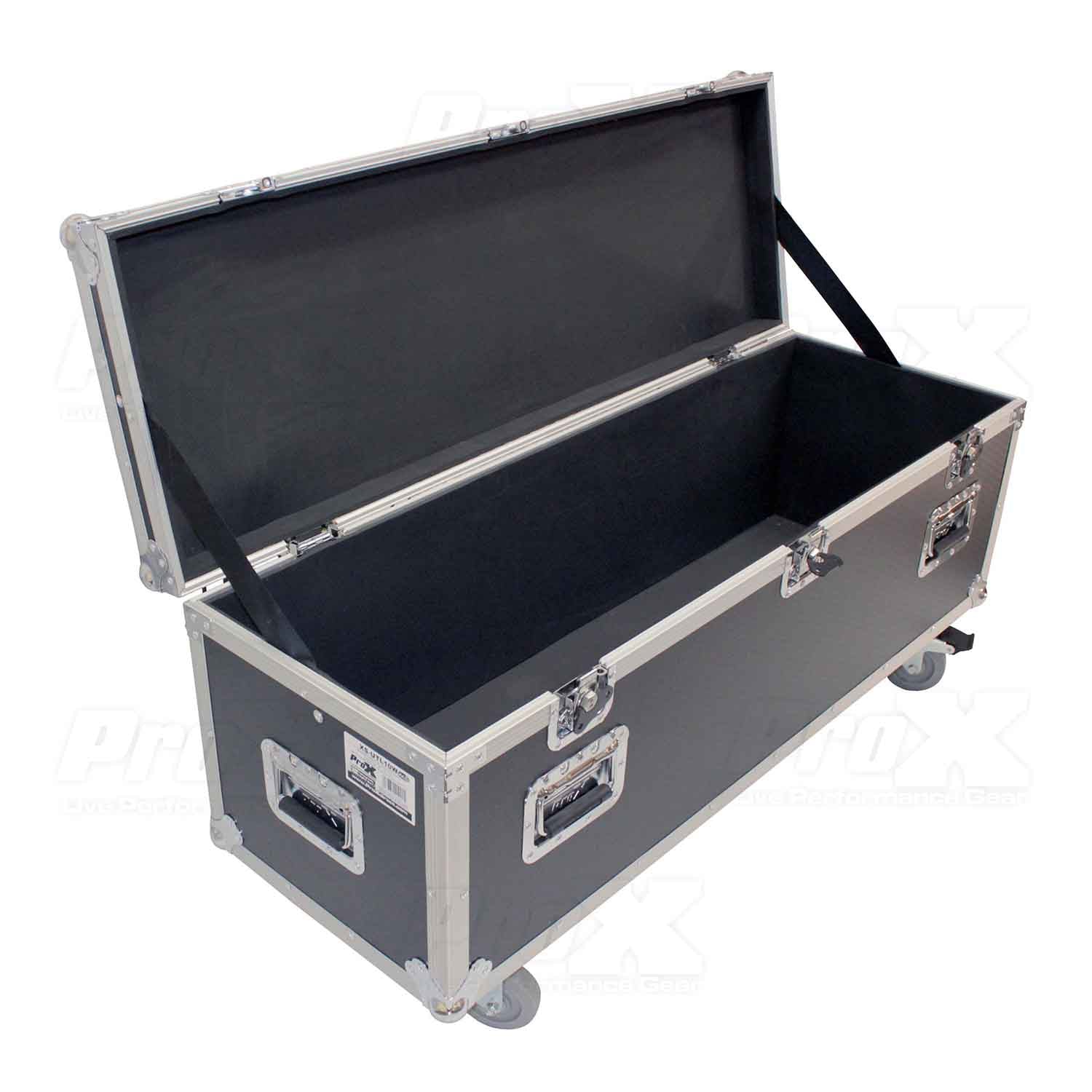 ProX XS-UTL10W Utility Storage Case with 4X 4 Wheels - Silver on Black - Hollywood DJ