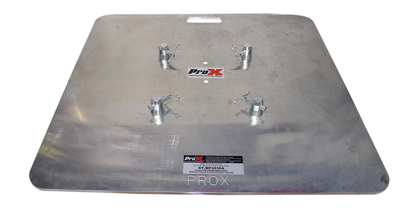 ProX XT-BP3030A Aluminum Base Plate for F34 Trussing with Conical Connectors - 30" X 30" - Hollywood DJ