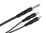 Hosa CYR-101, 1/4" TS Male to Dual RCA Male Y Cable - 1 Meter - Hollywood DJ