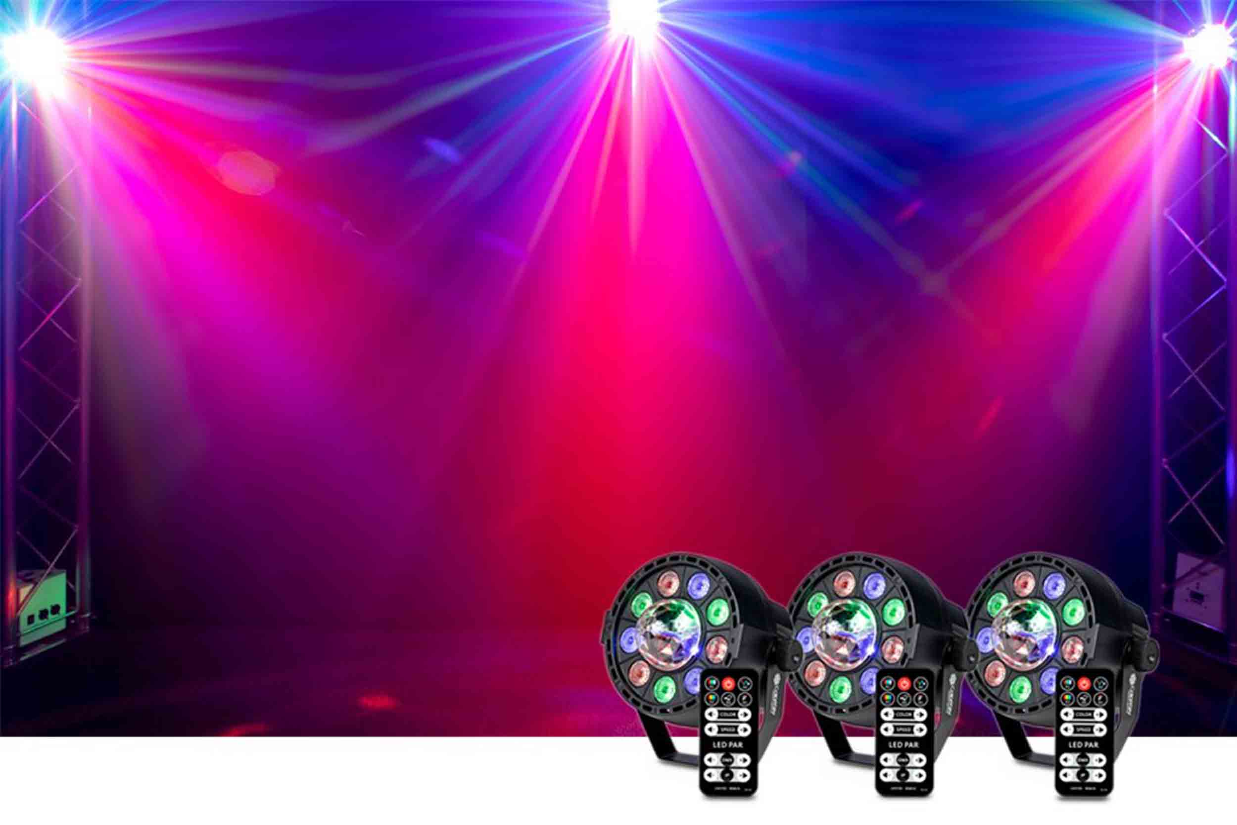 Colorkey CKU-1083 PartyLight FX 3pc Bundle LED Wash Light ColorKey