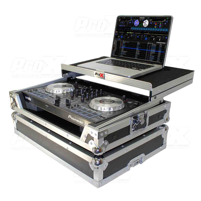 ProX X-DDJSB3 LT Flight Case for Pioneer DDJ-SB3 and DDJ-400 Digital Controller W-Sliding Laptop Shelf - Hollywood DJ