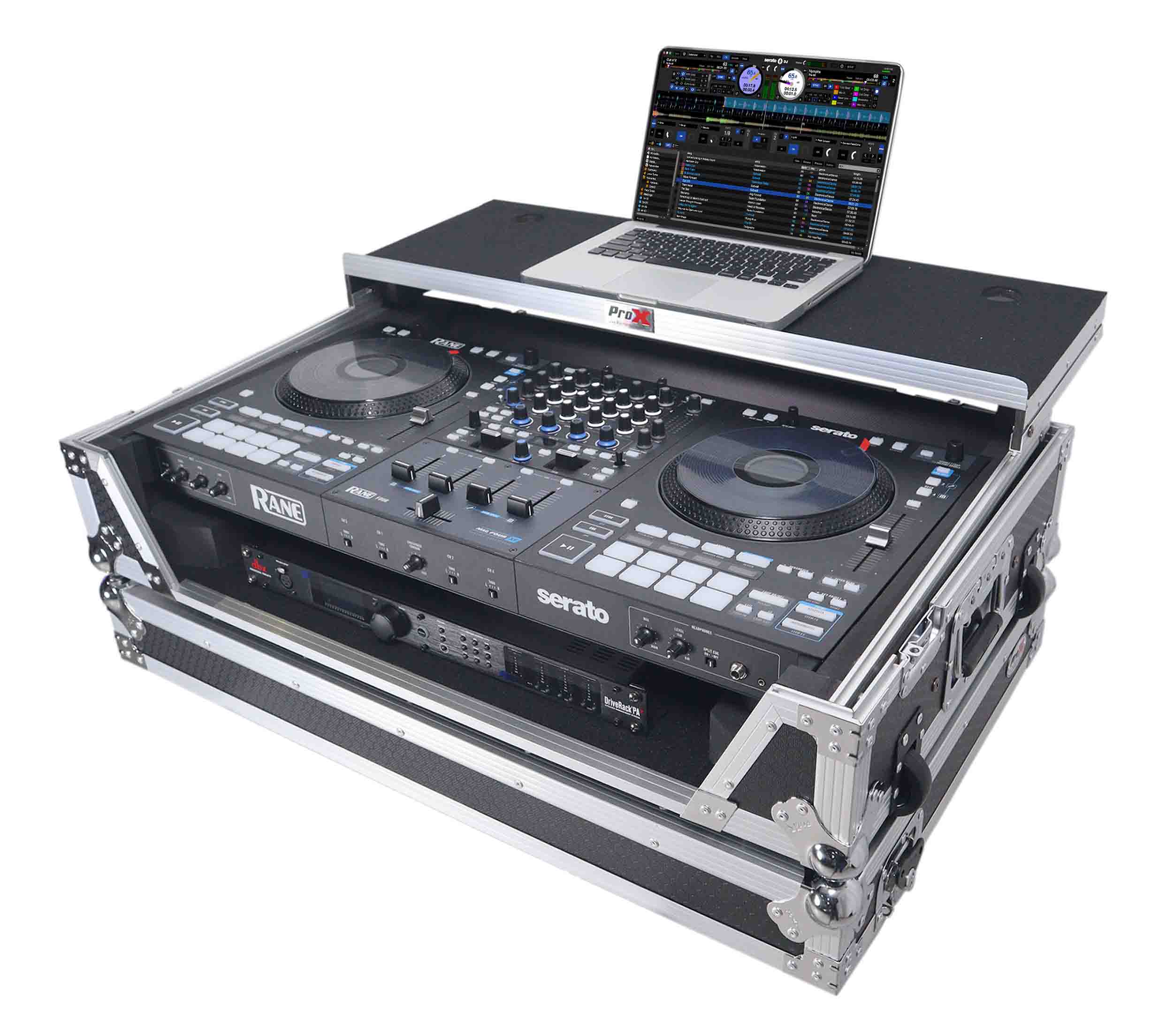 ProX XS-RANEFOUR WLT ATA Flight Style Road Case for RANE Four DJ Controller with Laptop Shelf - Hollywood DJ