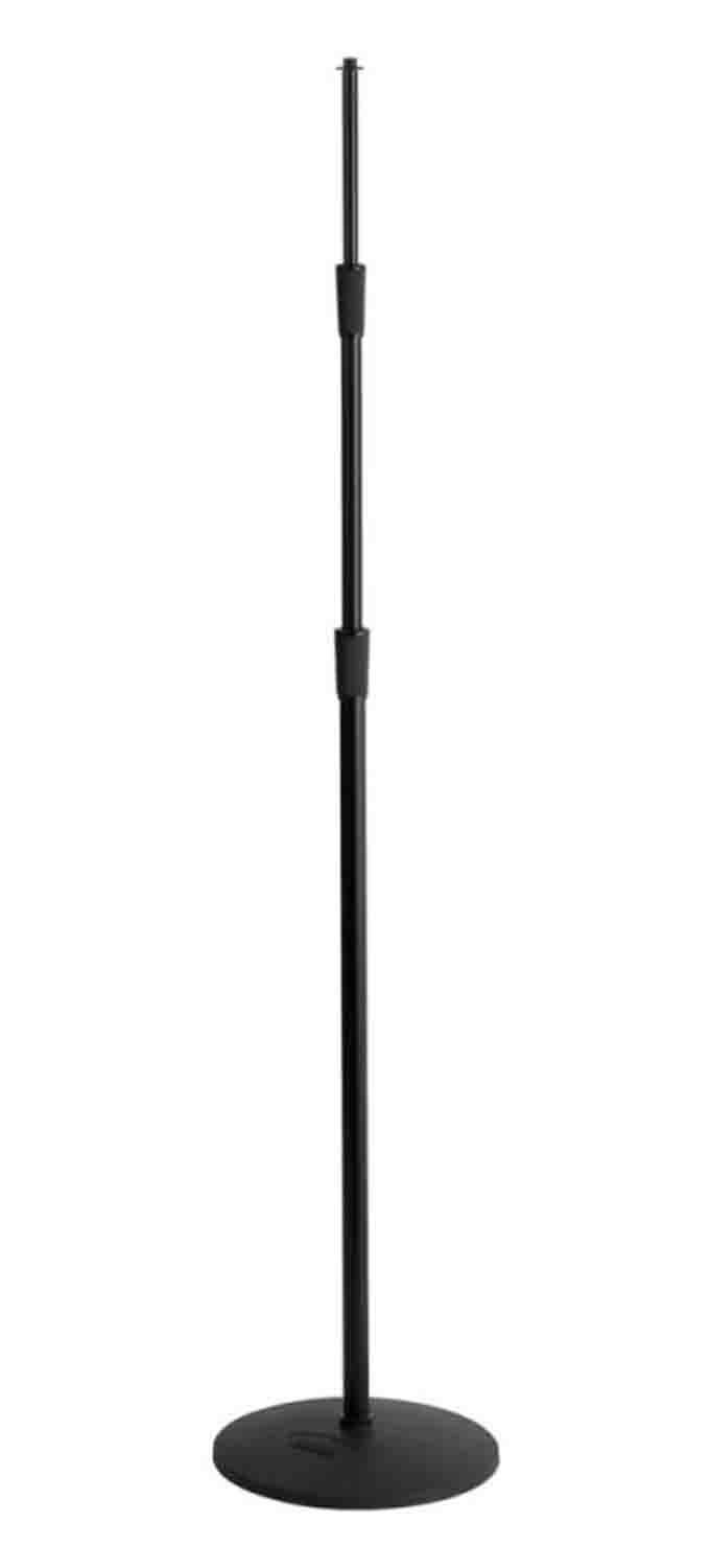 On Stage MS9312 Three-Section Microphone Stand with Round Base - Black - Hollywood DJ