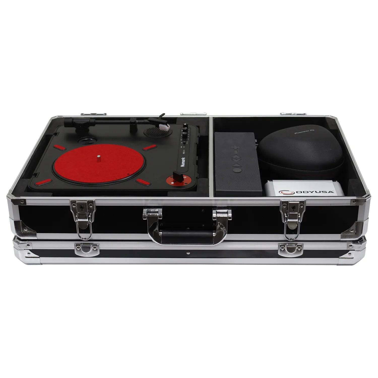 Odyssey KPT01SCBLK, KROM Series Black Numark PT01 Portablist Case With Side Compartment - Hollywood DJ