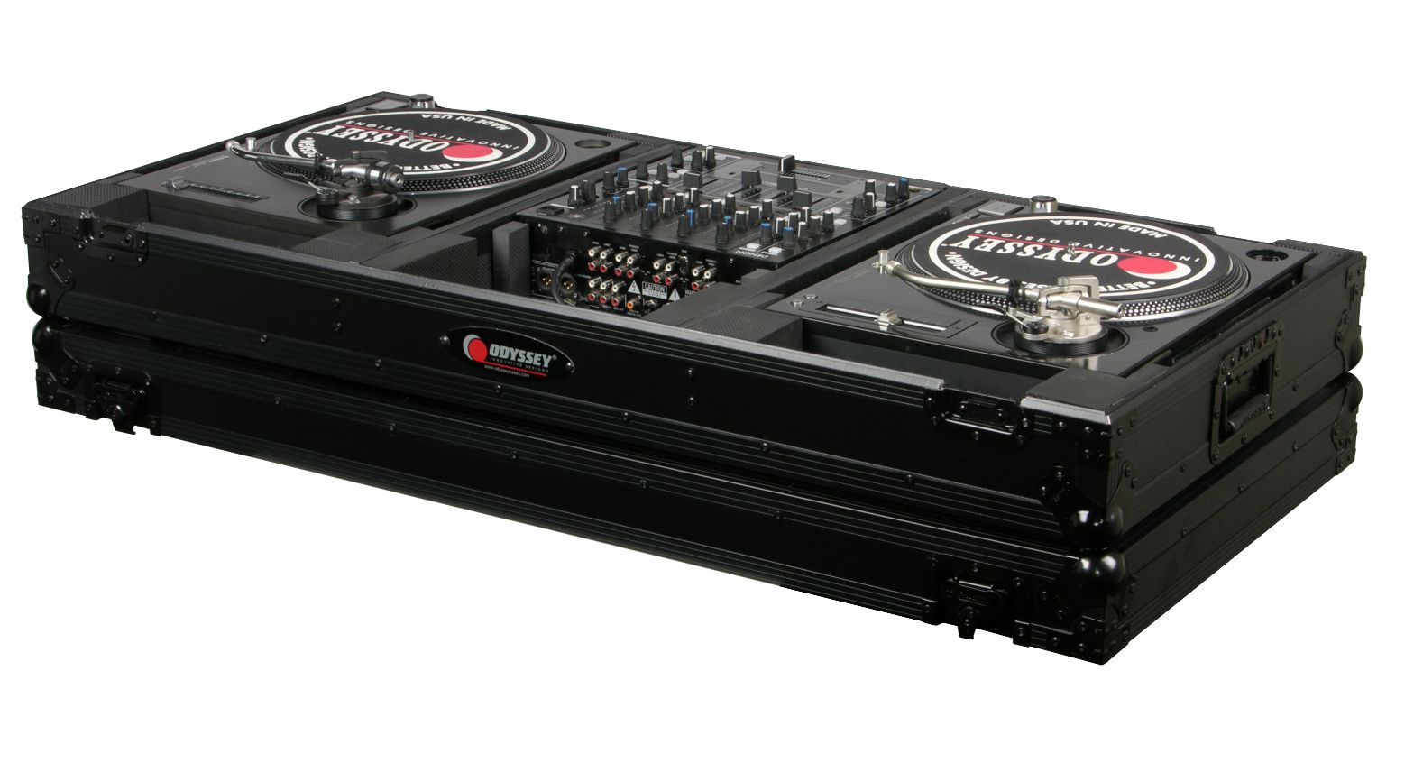 Odyssey FZBM12WBL Black Label Universal Turntable DJ Coffin with Wheels | Open Box - Hollywood DJ