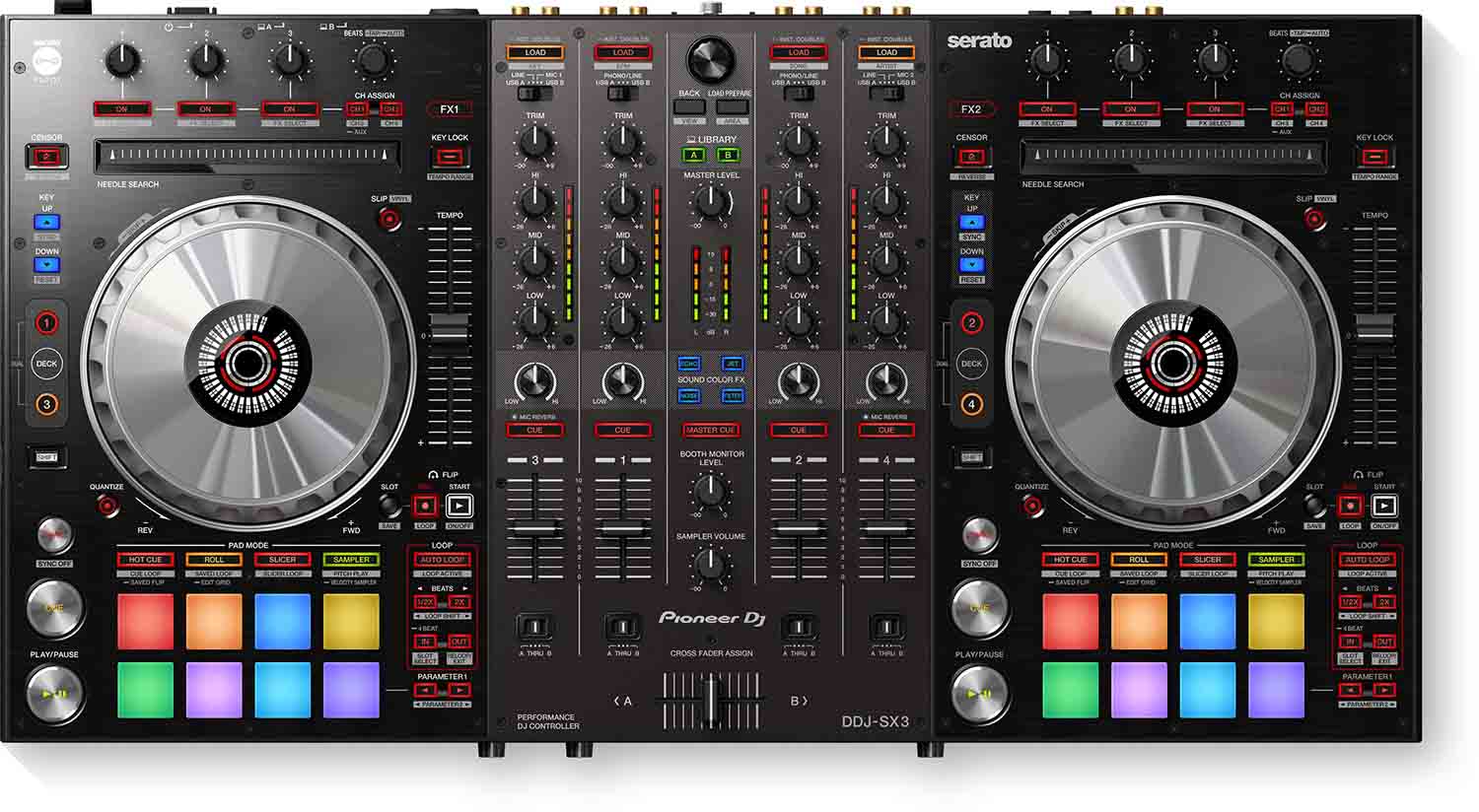 Pioneer DJ DDJ-SX3 4-Channel DJ Controller For Serato DJ Pro