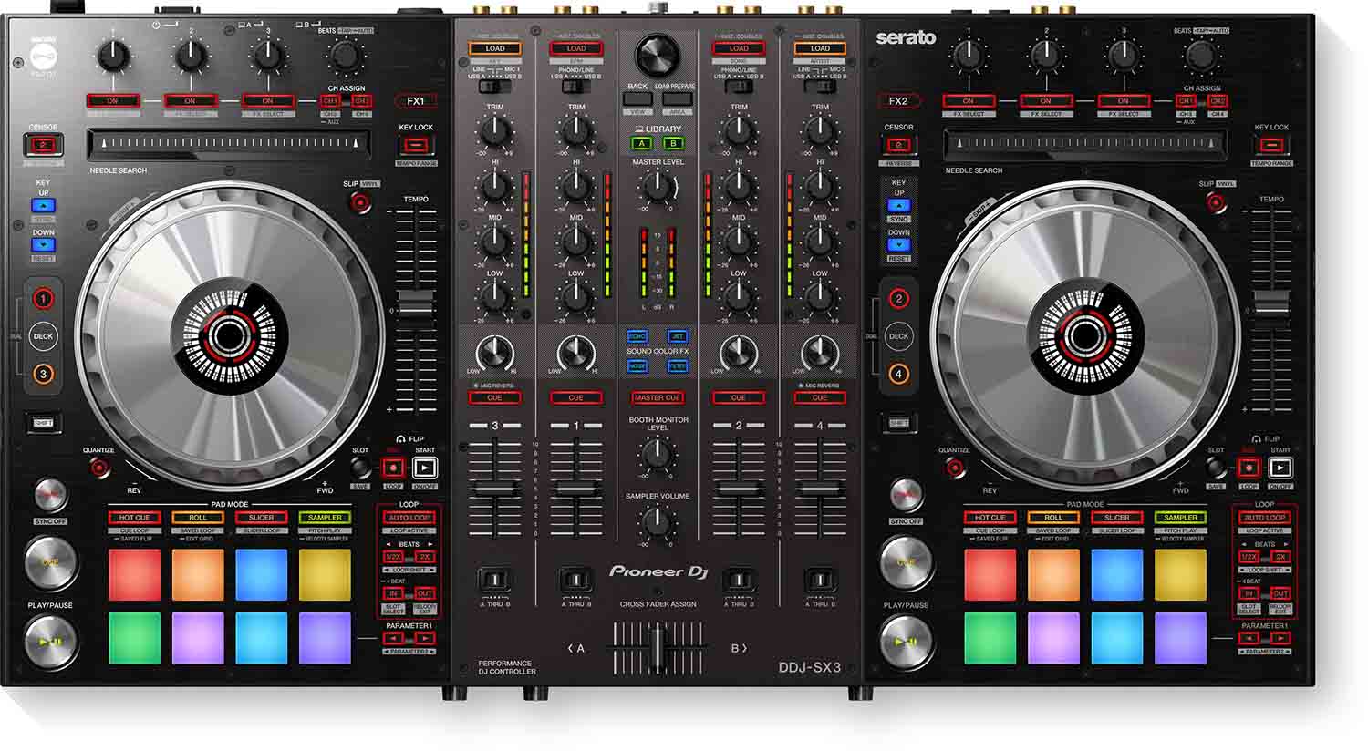 Pioneer DJ DDJ-SX3 4-Channel DJ Controller For Serato DJ Pro - Hollywood DJ