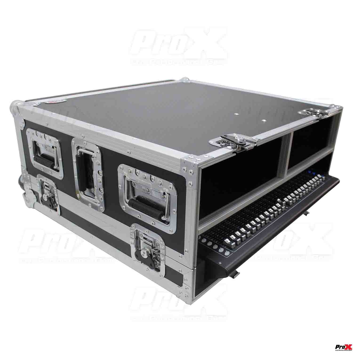 ProX XS-AHSQ5DHW DJ Flight Road Case for Allen and Heath SQ5 Console With Doghouse and Wheels - Hollywood DJ