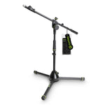 Gravity GMS4222B Short Microphone Stand with Folding Tripod Base and 2-Point Adjustment Telescoping Boom - Hollywood DJ